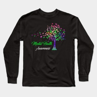 Mental health awareness tree Long Sleeve T-Shirt